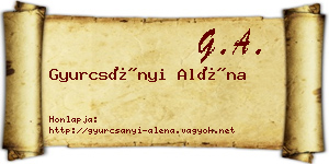 Gyurcsányi Aléna névjegykártya